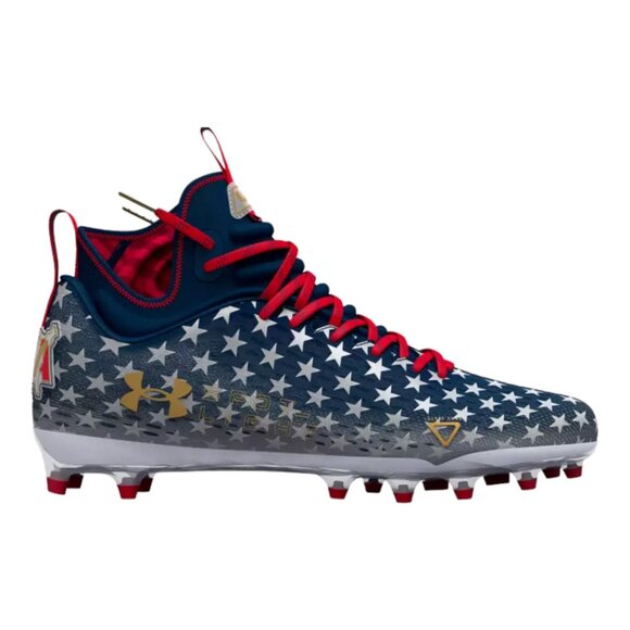 Under Armour Spotlight LUX Football Cleats Men's Sizes 8-13 USA FREEDOM AMERICAN - Picture 1 of 5